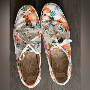 Keds and Rifle Paper Company Collab Floral Canvas Sneakers Women’s Size 11